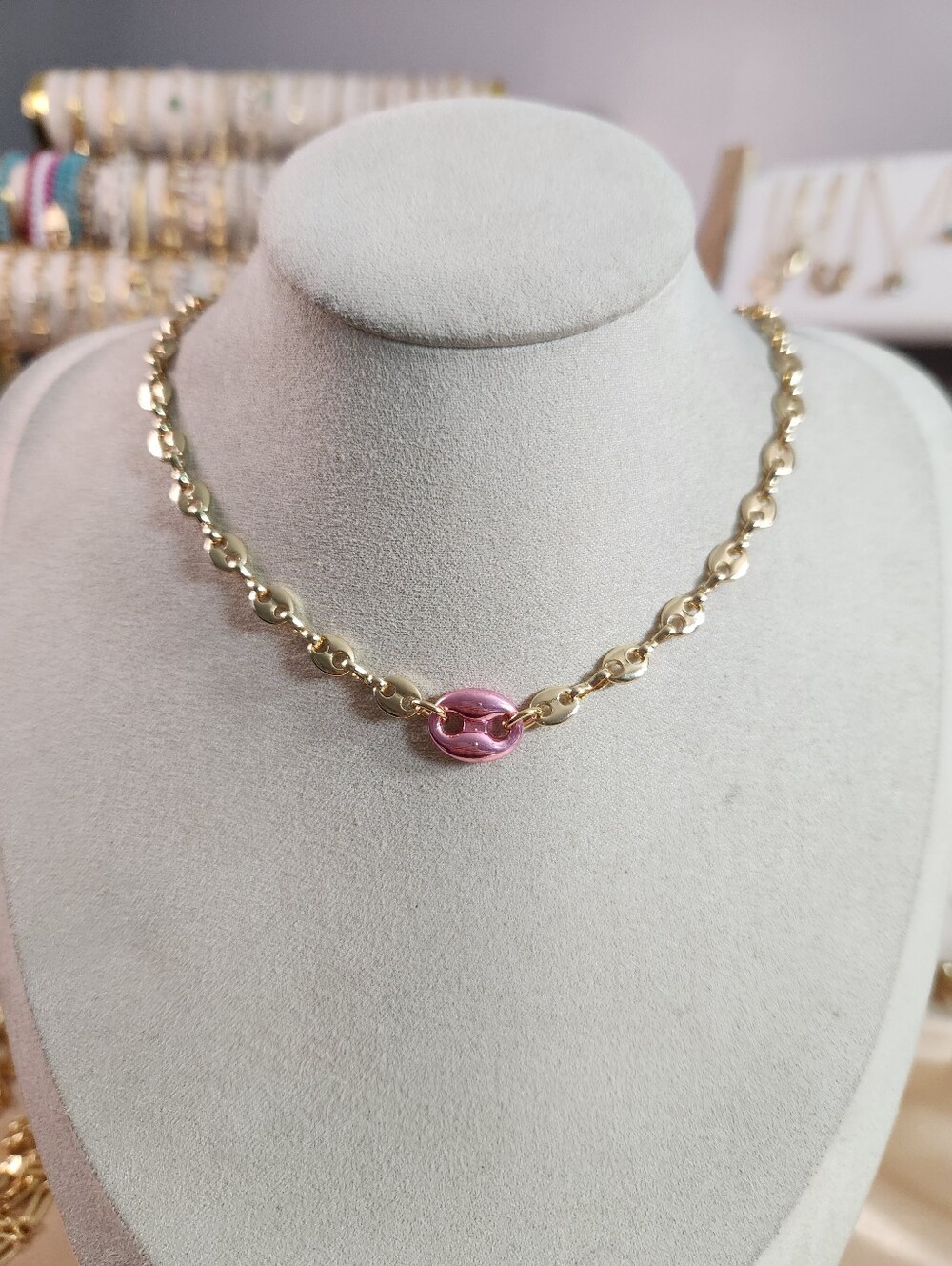 Pink Gucci Puff Necklace